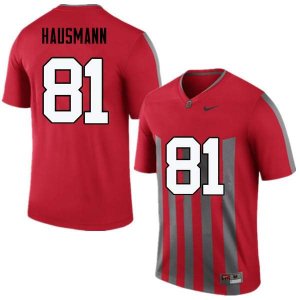 Men's Ohio State Buckeyes #81 Jake Hausmann Throwback Nike NCAA College Football Jersey For Sale VZM1144UM